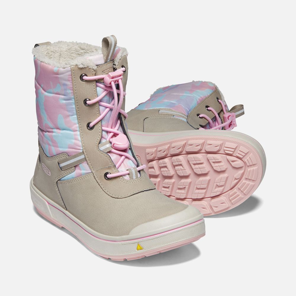 Bottes Hiver Keen Enfant Beige/Rose | Kelsa Waterproof | HUCME-2903